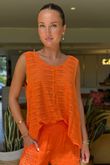Made in Italy Benji Linen Panel Wave Vest Aperol *